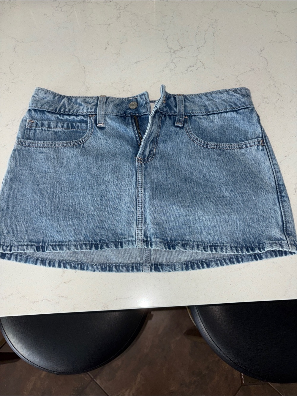 Hollister Light Blue Denim Mini Skirt